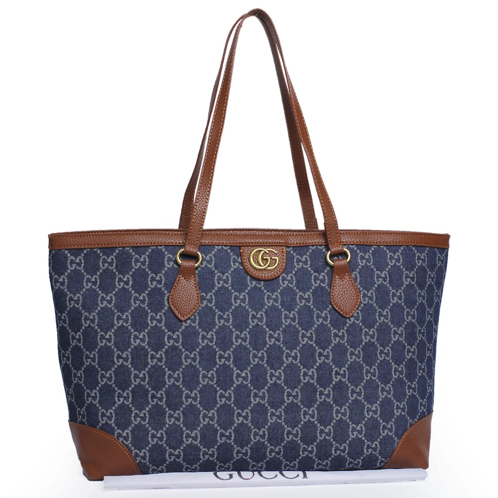 

Tas Gucci GG Denim Ophidia Tote 631685 TYU 84 batam impor original fashion branded reseller sale