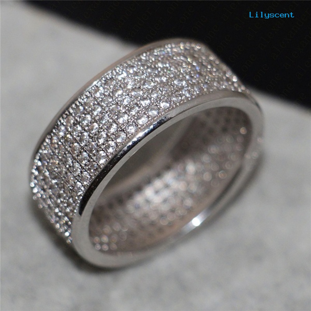 Cincin Berlian Imitasi Model 5 Baris Untuk Pernikahan