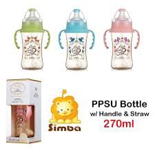 Simba PPSU Wide Neck Bottle 270ml Dorothy + Auto Straw &amp; Handle