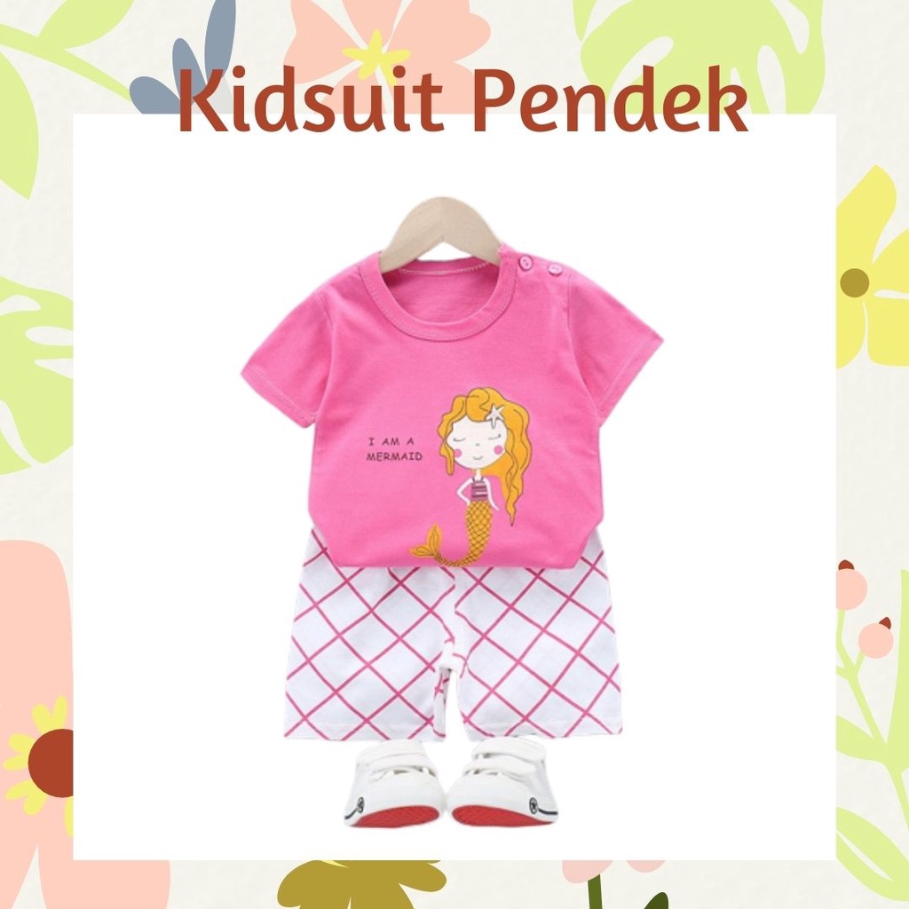 plazababyku KIDS SUIT PENDEK Setelan Anak Bahan Kaos Lengan +Celana Berkualitas Import 0-3 Tahun ebv