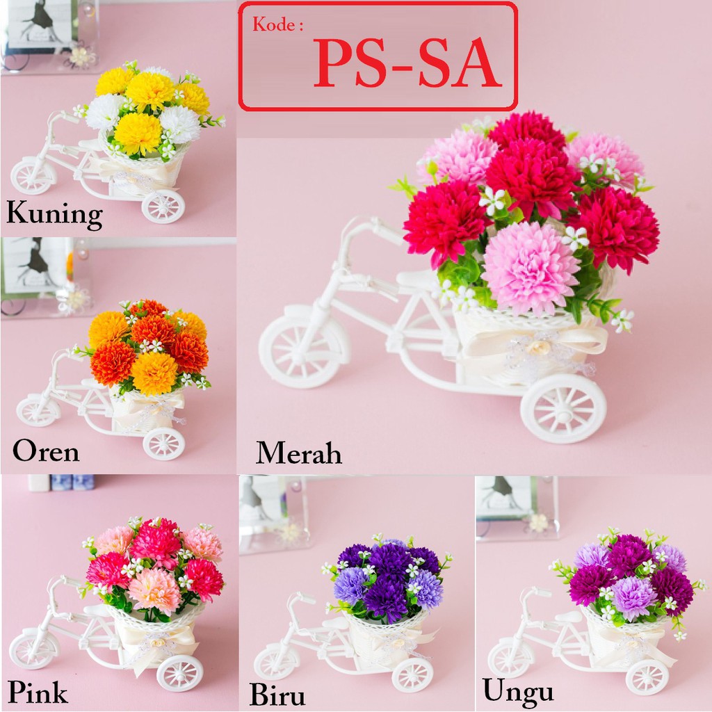 Sepeda Bunga dekorasi Bunga plastik-2