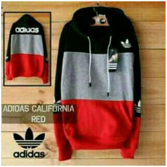 TERbaru Sweater Switer Jaket Hoodie Sporty  Adidas Grade Ori merah abu hitam Fashion Pria K8D3