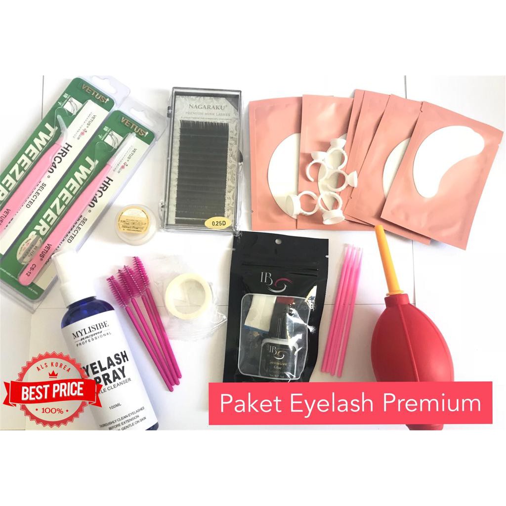 PAKET EYELASH EXTENSION PREMIUM LENGKAP / PAKET EYELASH MANUAL / PAKET EYELASH UNTUK PEMULA