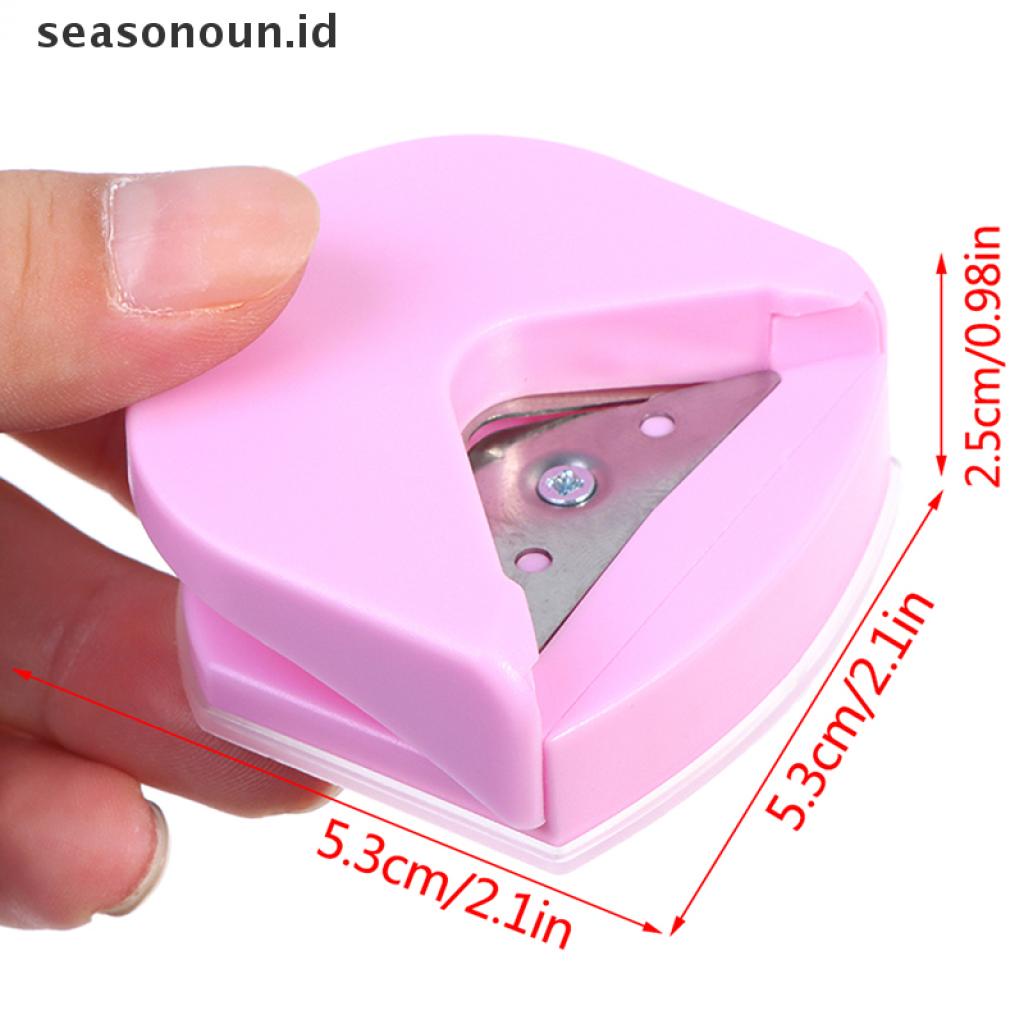 (seasonoun) Alat Pemotong Sudut Kertas Mini R4 DIY Warna pink