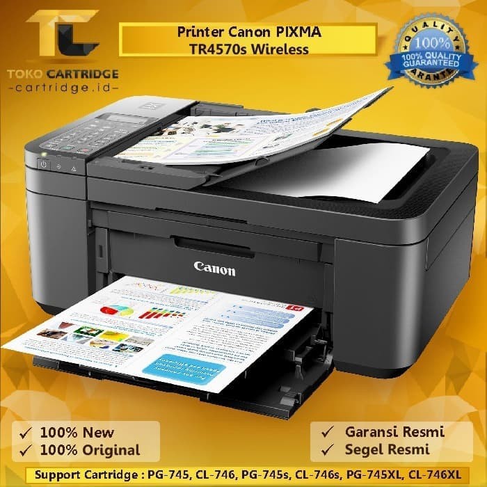 Printer Inkjet Canon TR4570S TR 4570s F4 Print Scan Copy Fax Adf wifi