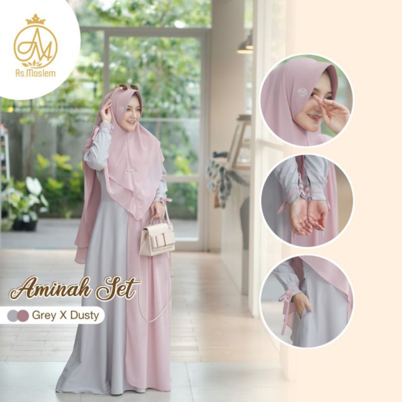 [Best Seller] Aminah SET Dress by AS MOSLEM