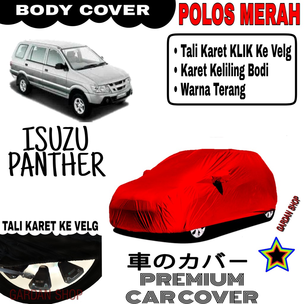 Sarung Mobil ISUZU PANTHER Polos MERAH Body Cover Penutup Body Isuzu PREMIUM