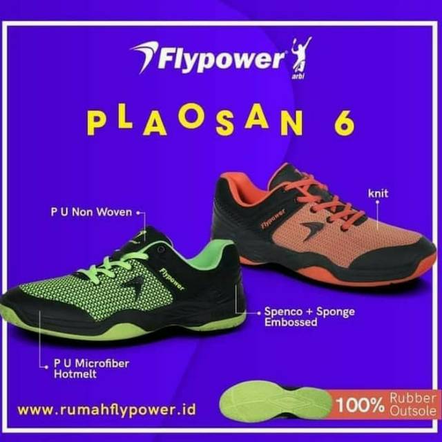 Plaosan 6/flypower/sepatu/badminton/bulutangkis/original