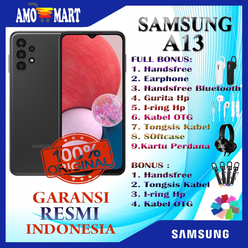 HP BARU SAMSUNG A13 RAM 4/128 GB &amp; RAM 6/128 GB NEW 100% ORI GRS RESMI INDONESIA TERMURAH