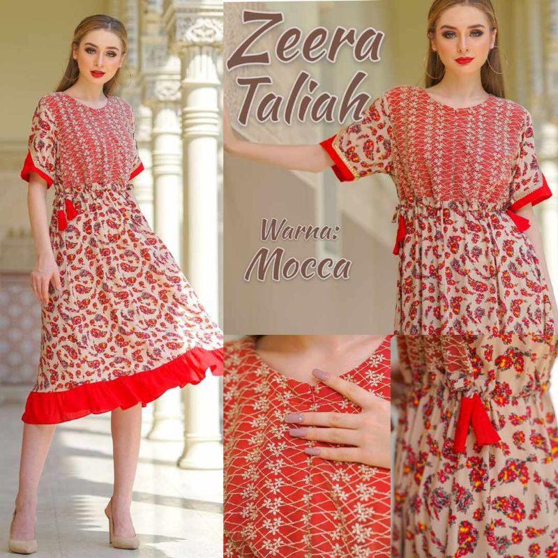 Daster arab ZEERA TALIAH Dress Rayon Midi Tunik Tile Organza