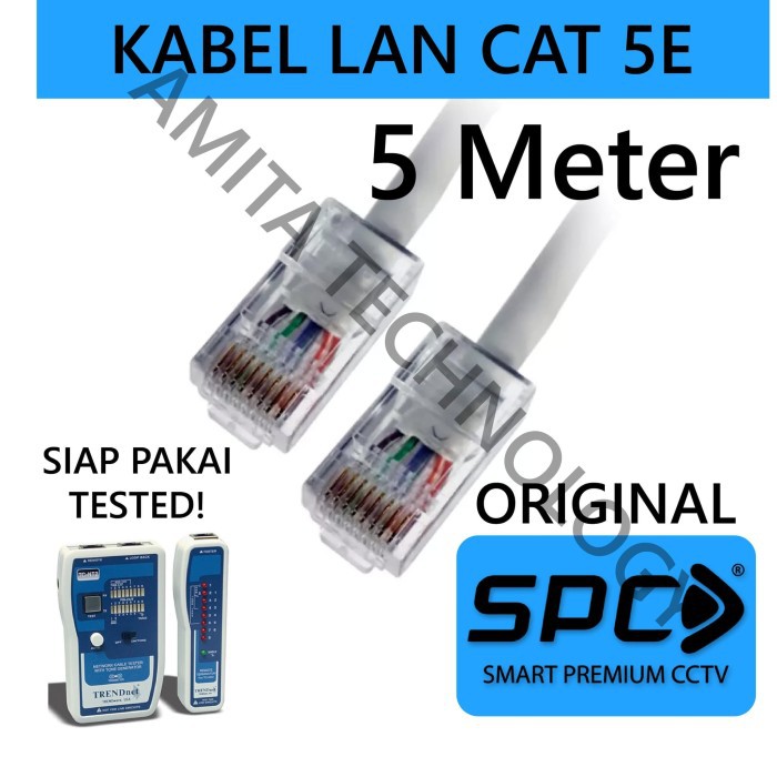 Kabel LAN SPC 5 Meter CAT5e Ethernet Jaringan WIFI/CCTV/Server/Indoor