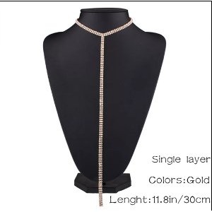 Jual Long Choker   Choker Diamond   Kalung Choker Pesta Gold Silver Murah