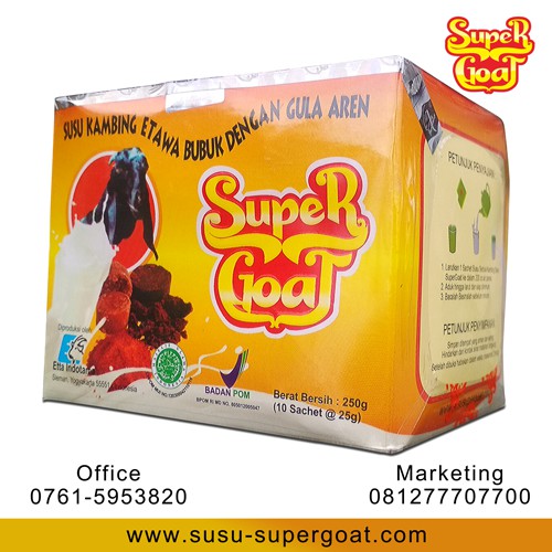 

SuperGoat susu kambing bubuk dengan gula aren, dikirim dari gudang pekanbaru langsung dari pabrik