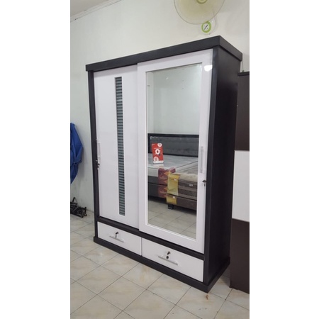Lemari kayu hpl sliding 3pintu new