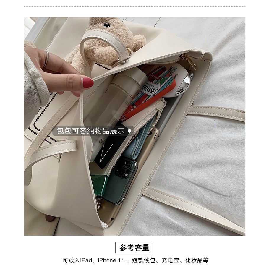 GT 1730 RISCE TAS TOTE 2IN1 FREE GANTUNGAN BONEKA IMPORT WANITA CEWEK PEREMPUAN JAKARTA BATAM