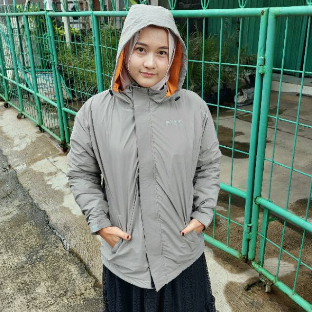 REDWOOD Jaket Gunung Anti Air - Jaket Outdoor Waterproof Pria dan Wanita Original-Abu-abu