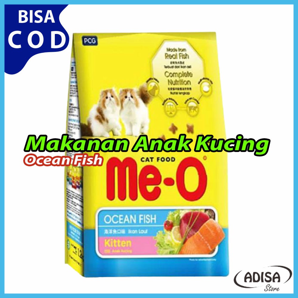 Makanan Anak Kucing Me-O Kitten Cat Food Ocean Fish 1.2Kg Full Nutrisi