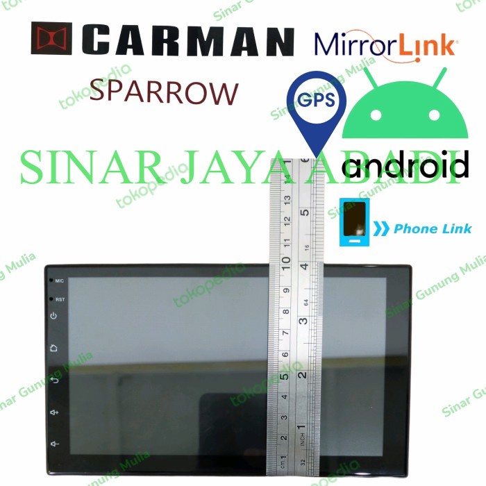 HEAD UNIT MOBIL ANDROID 7 inch CARMAN SPARROW RAM 2GB ROM 32GB V 11