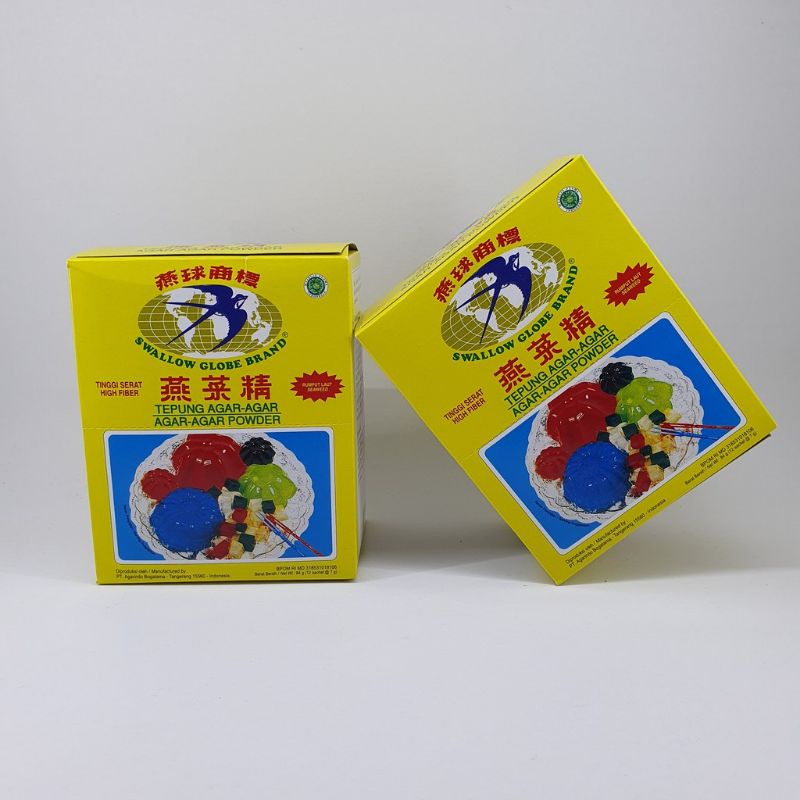 Agar agar Swallow Globe Plain/Putih 1 Box