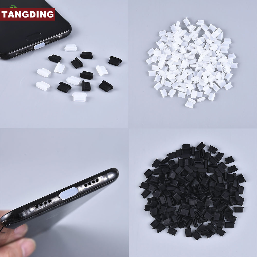 【COD Tangding】6PCS/SET Type C Phone Dustproof Plug USB 3.1 Charger Port Transparent Black Color Protector Cover