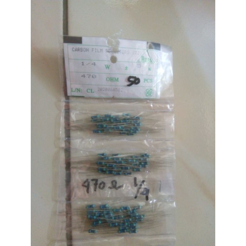 Resistor 470 ohm 1/4 watt per 50pcs