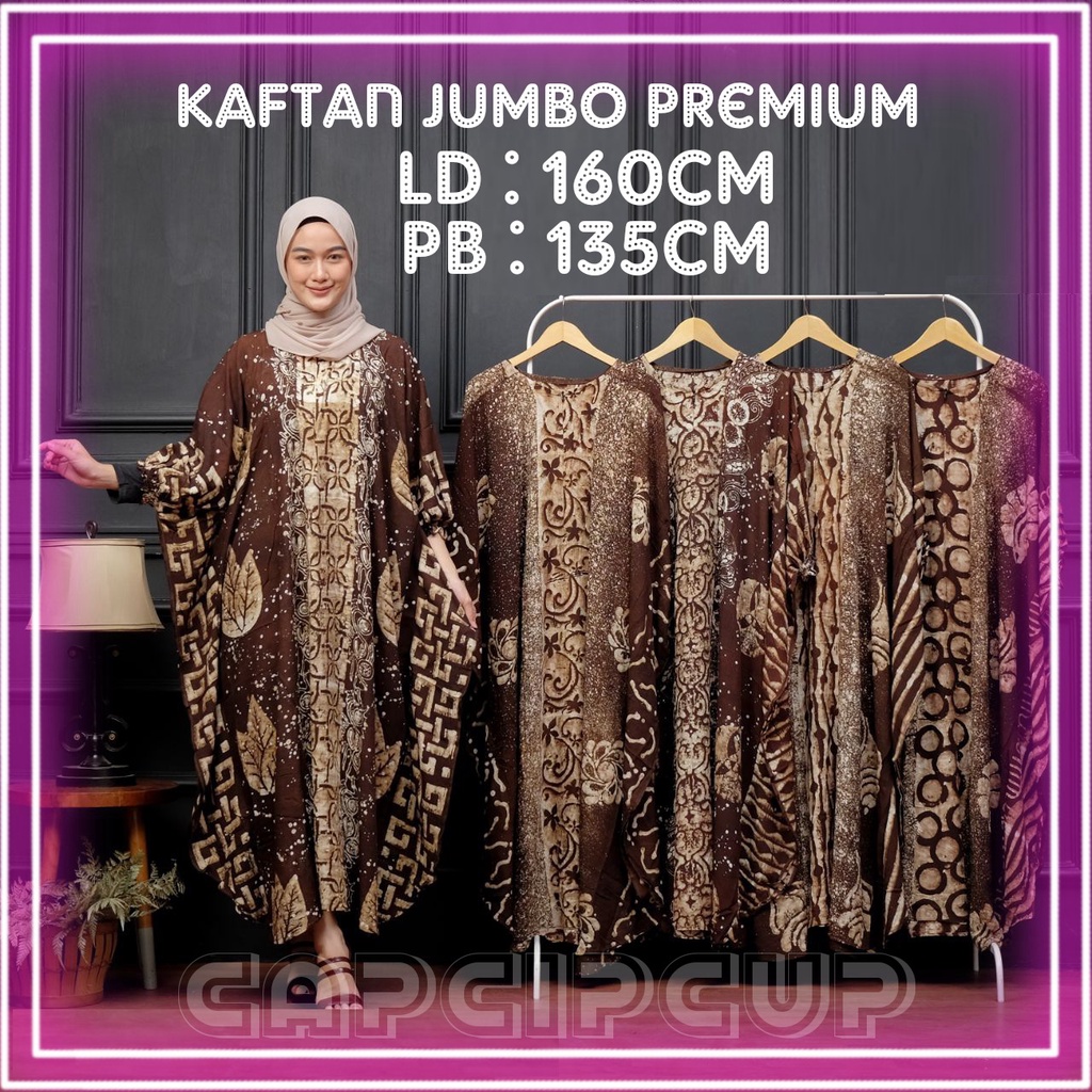 Gamis Terbaru Baju Muslim  Wanita Dewasa Jumbo Daster Kaftan Lowo Kelelawar Jumbo Big Size Motif Bat