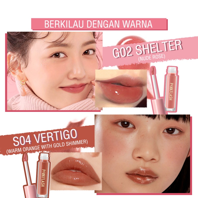 Pinkflash Lip Gloss Pelembab Berkilau Untuk Perawatan Bibir Montok #Ohmygloss Hydrating