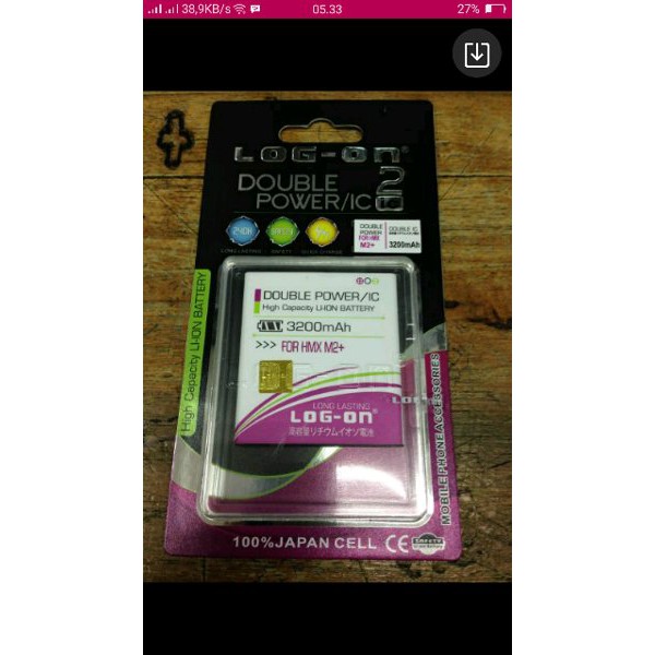 DIJUAL Baterai Himax M2 Plus Model H50 3200Mah Double Power Log On Batre Battery Double Dobel Power