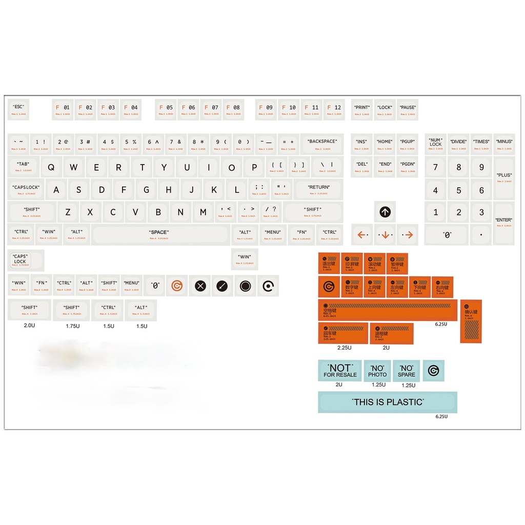 Set 141 Kunci Bahan Plastik PBT Untuk MX Switch Mekanikal Keyboard XDA Profile 68 84 96 980M