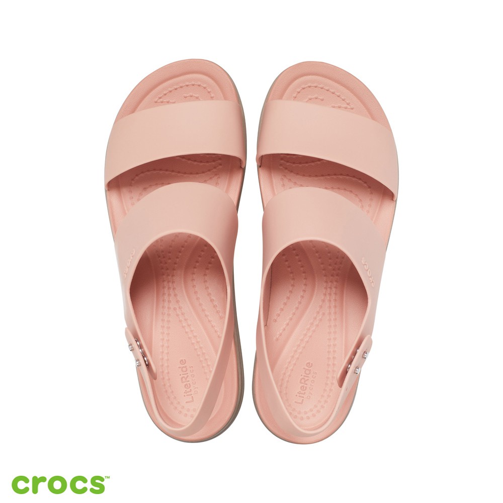 Sandal Wanita Fllip Flop  / Crocs Brooklyn Low Wedges Tali / Fashion Korea /  Fashion Wanita /  Crocs Brooklyn Tali - Pink Salem -206453-6RT