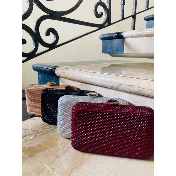 ROSSINI-Tas pesta wanita/Clutch pesta/Tas pesta CRYSTAL 101 - Biru