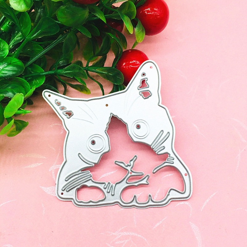 Zzz Cetakan Stensil Cutting Dies Motif Kucing Bahan Metal Untuk Scrapbook / Craft Diy