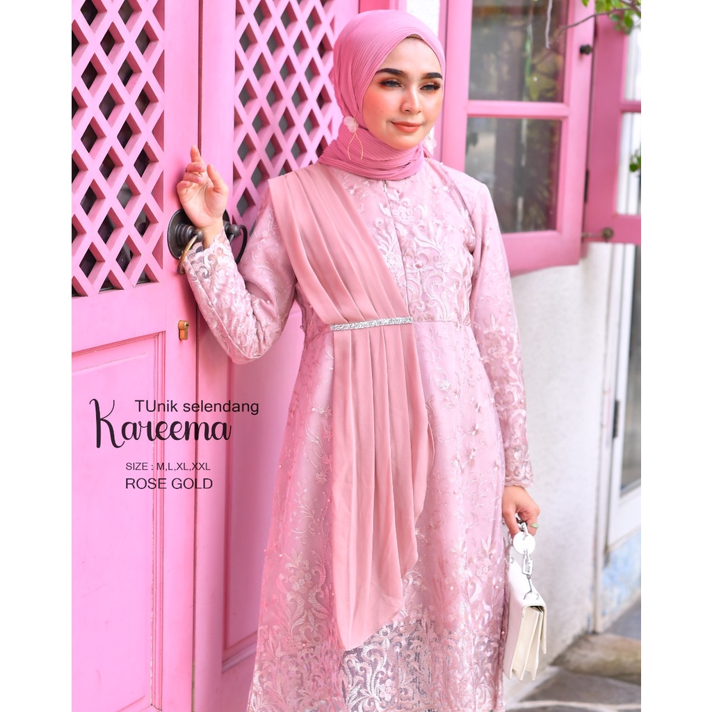 (COD) - SETELAN KEBAYA MODERN - SET TUNIK TILLE MODERN - BAJU KEBAYA MODERN - KEBAYA WISUDA - ATASAN KEBAYA BRUKAT - BAJU KEBAYA - KEBAYA BROKAT - KEBAYA SELENDANG- KEBAYA WISUDA - TUNIK TILLE SELENDANG - KEBAYA TUNIK - KEBAYA MODERN BY KIRANAOL-Rosegold