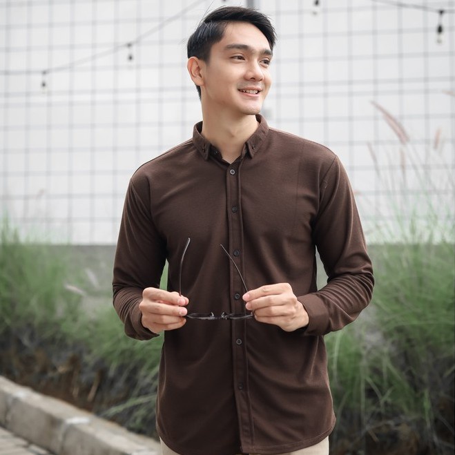 Kemeja Sanghai, Kemaja Polos / Kemeja Slimfit / Kemeja Lengan Panjang / Kemeja Kasual PRIA COWOK LAK