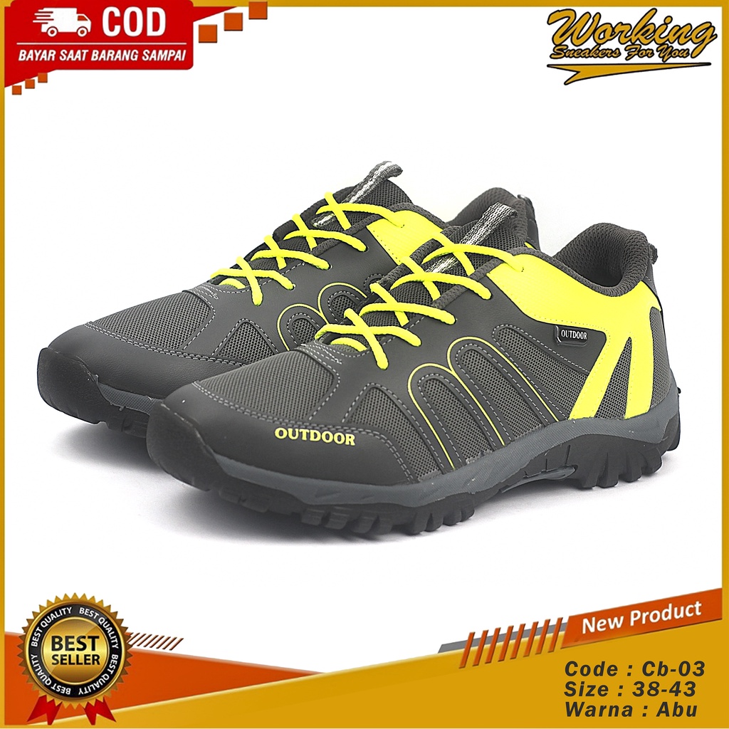 Sepatu Pria Original Working CB-03 // Sepatu Hiking Anti Air Gunung Adventure Touring Outdoor Shoes