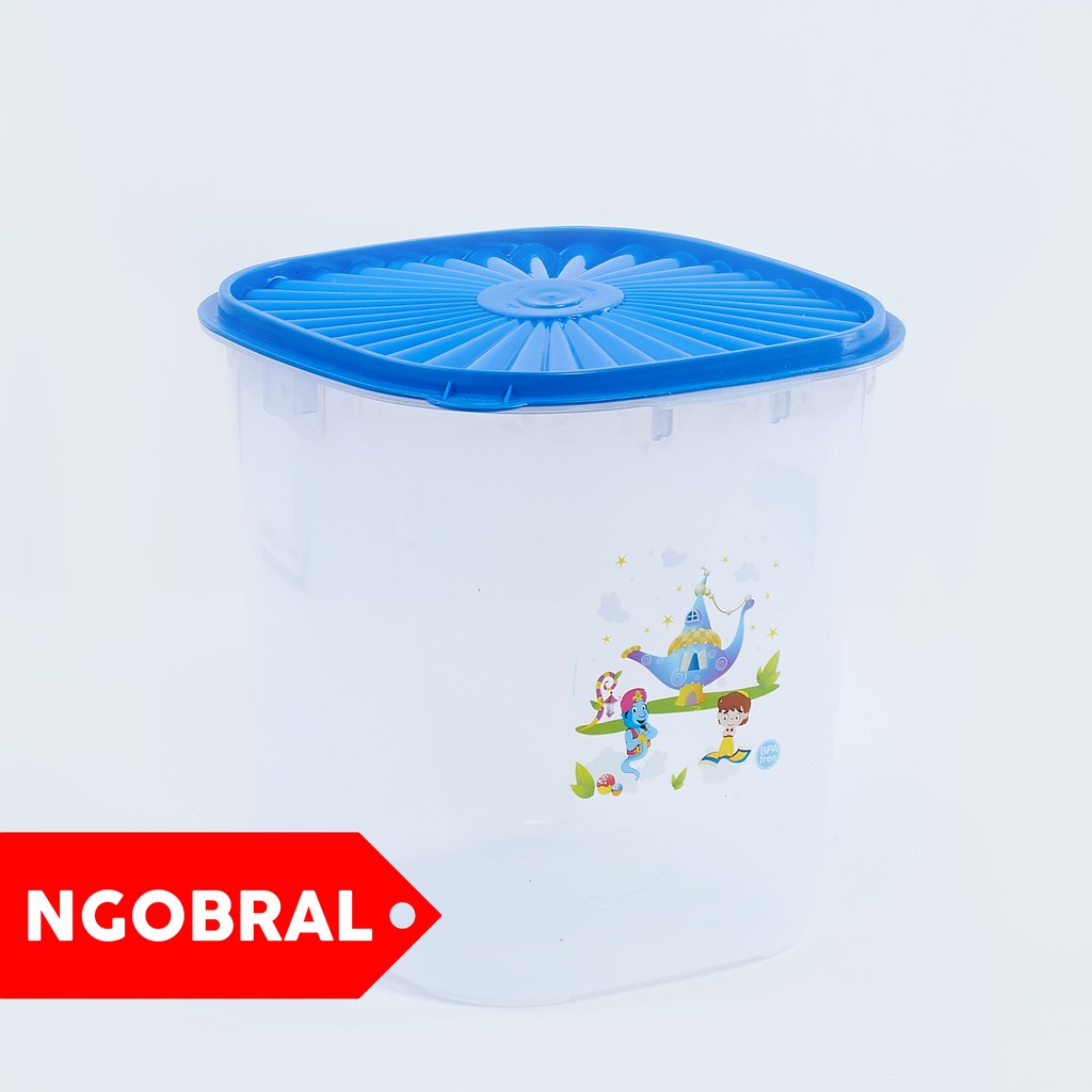 Paket 2 PCS - Toples Kerupuk Plastik Kotak 10 Liter Sealware Kedap Udara Bening bisa untuk Snack/Kim