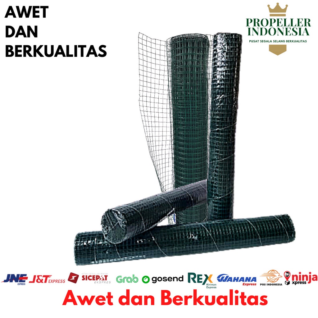 Kawat Loket PVC Kawat Hijau Kawat Ayakan Ram PVC Hijau 1/4 Inch