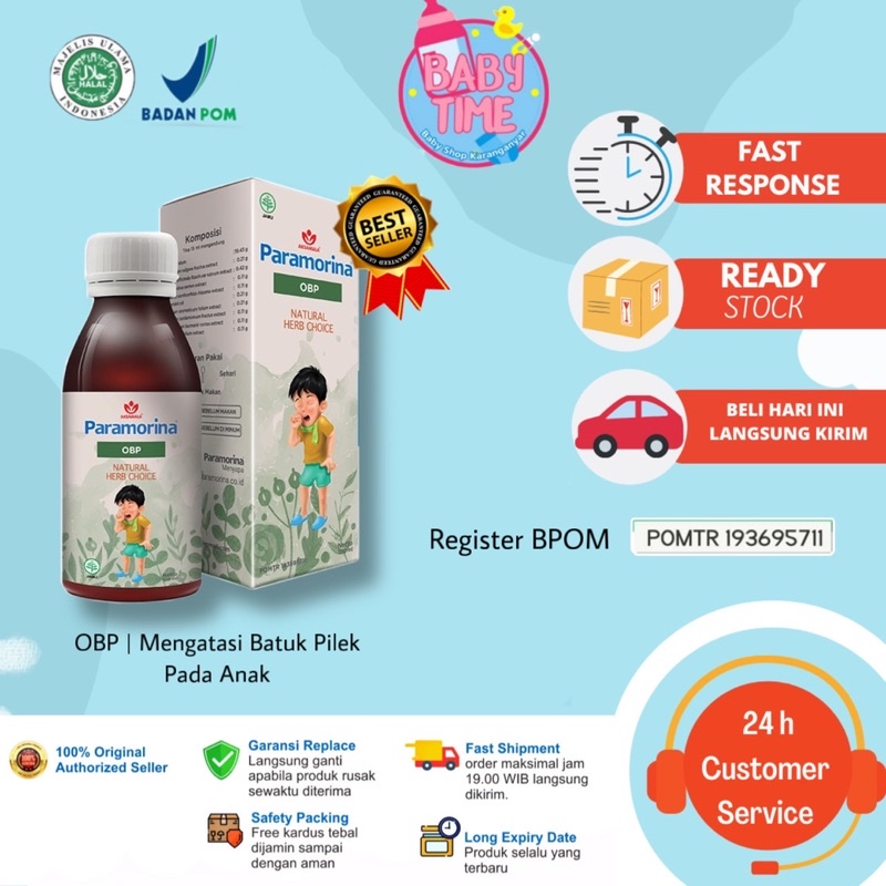 (FREE HADIAH) PARAMORINA OBP | solusi herbal batuk pilek anak| obat herbal Batuk Pilek pada anak