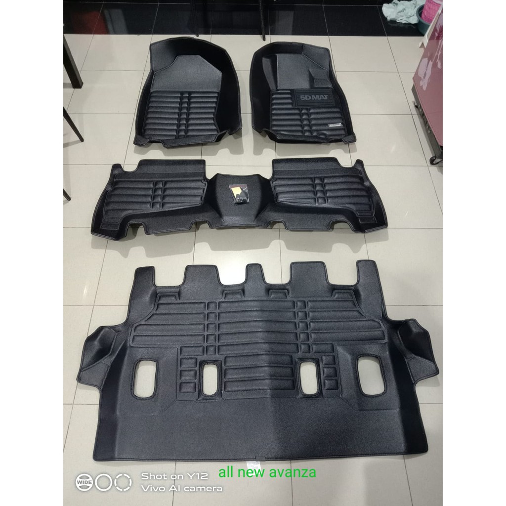 Karpet 5D Toyota All New Avanza 3 baris Hitam