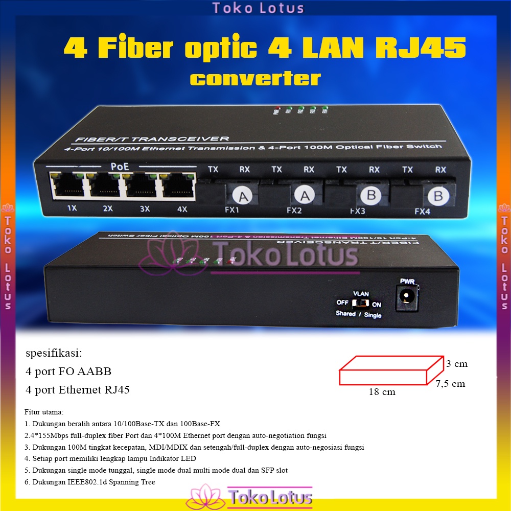 Bisa Bayar Ditempat - COD TERBARU - A 2 B Fiber  4 Ethernet PCBA HS AIRPO CM4F4E MEDIA CONVERTER 4FIBER 4ETH10/100 2