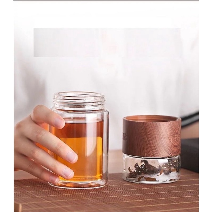 Botol minum saringan teh BOROSILICATE GLASS infuser tea Model