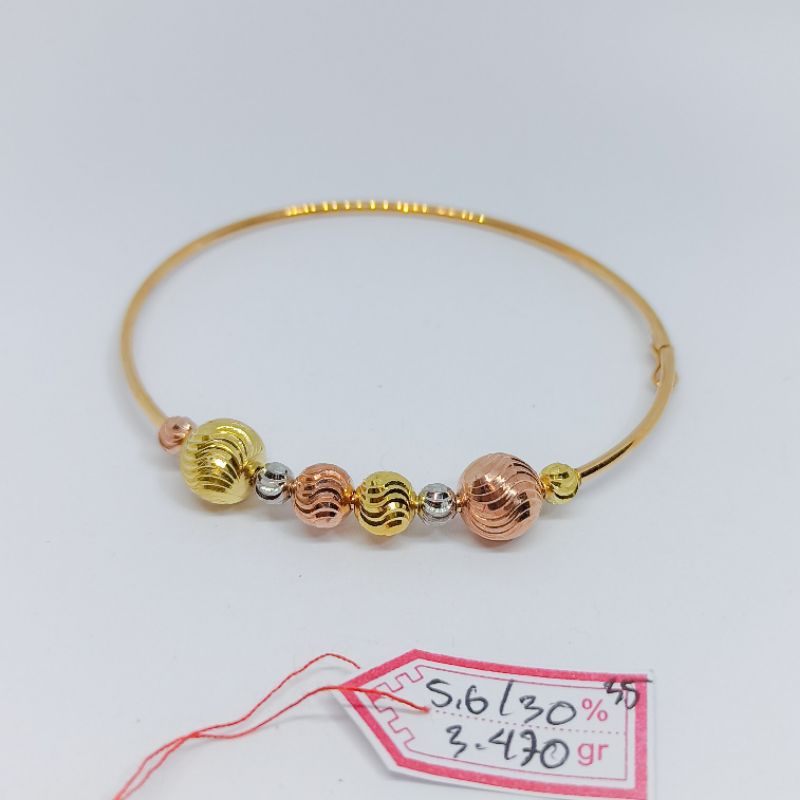 GELANG BULAT EMAS 300%/6K