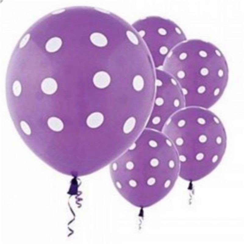 Balon polkadot isi 100pcs / balon ulang tahun / balon volkadot / balon pesta / balon tiup / balon hbd