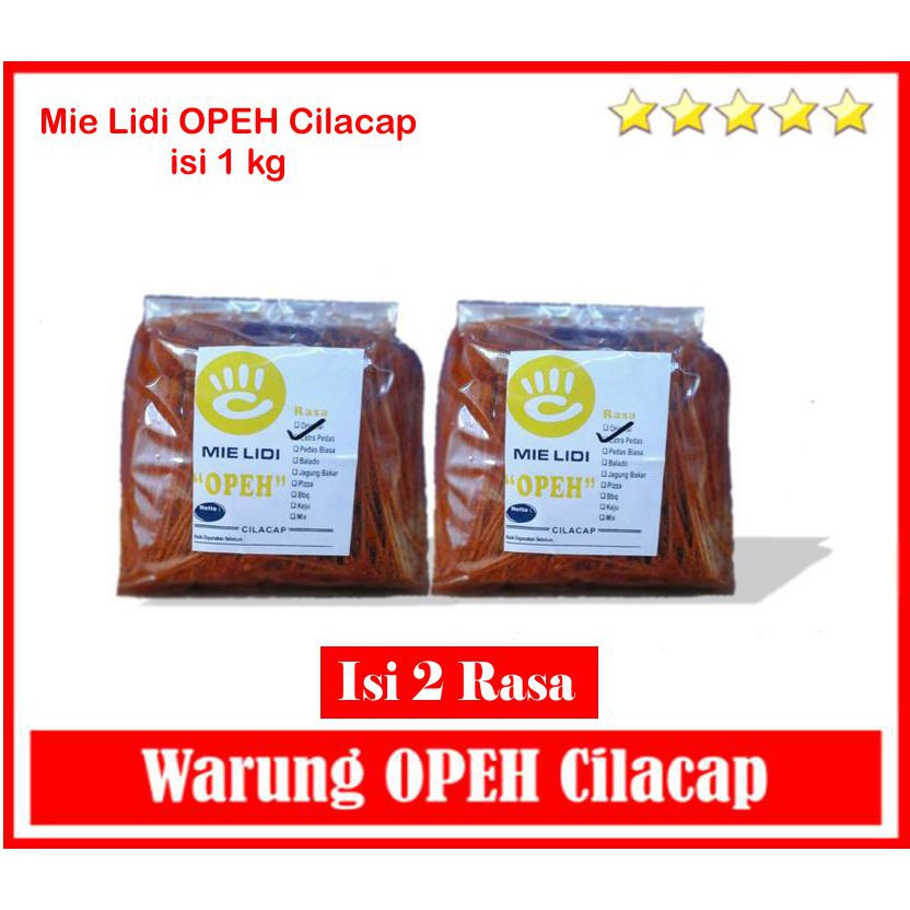 

Mie Lidi Kiloan - Mie Lidi Rasa Original dan Extra Pedas 1 KG