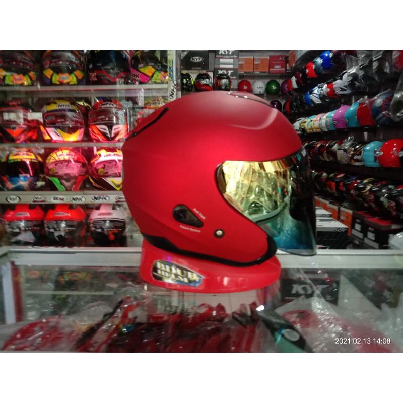 Helm kyt kyoto r red dof paket ganteng 100% original sni-dot-H-V-GOLD/silver