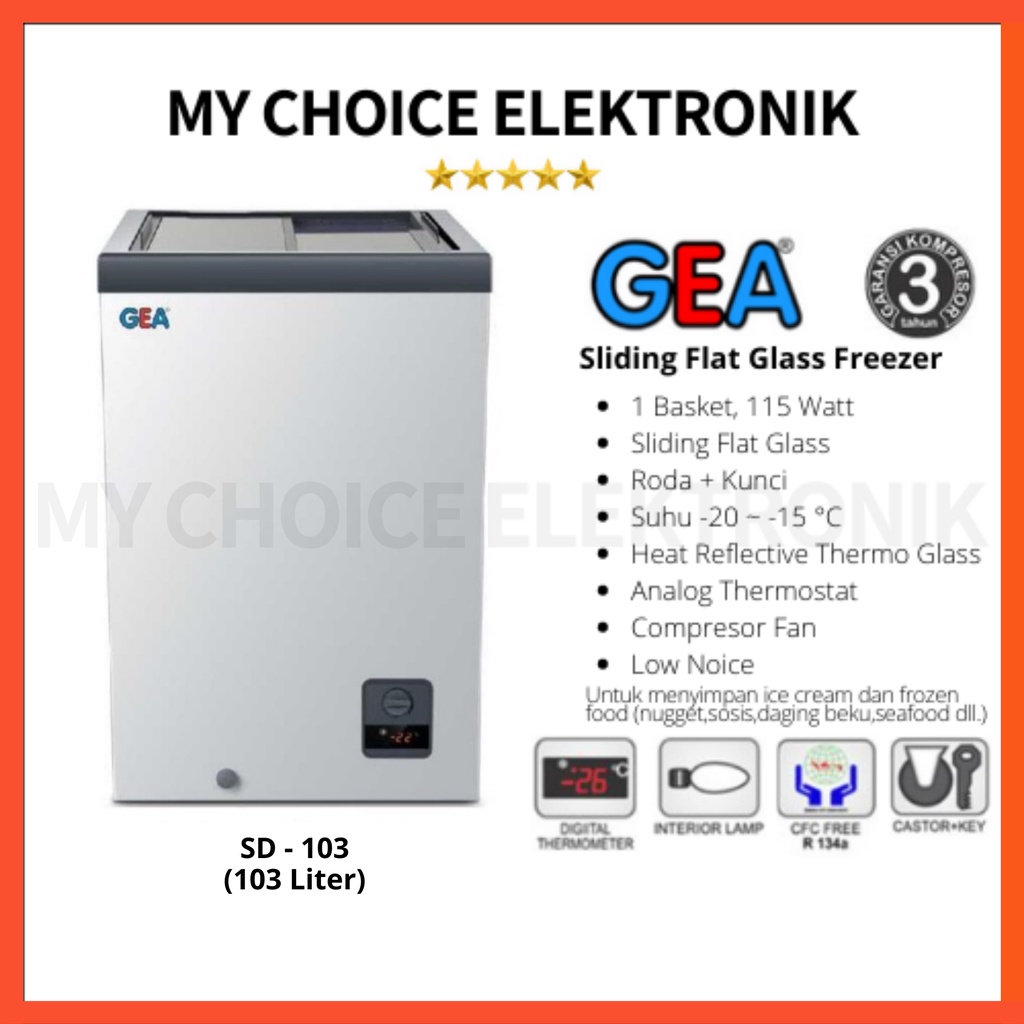 GEA SLIDING FLAT GLASS FREEZER SD-103