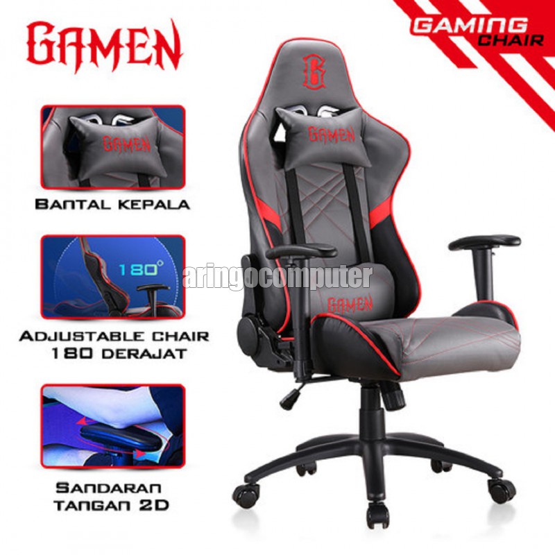 Gaming Chair GAMEN Empire Grey+Red