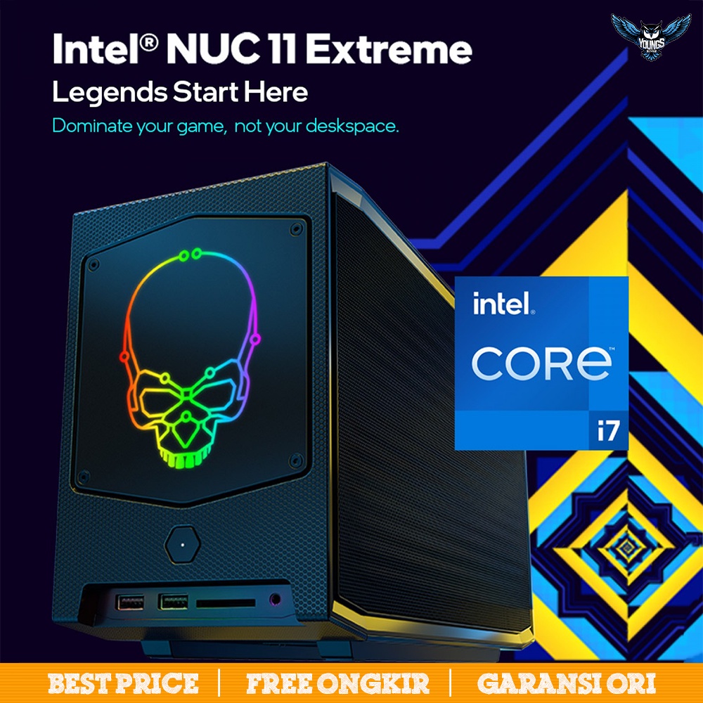 Intel NUC 11 Extreme NUC11BTMi7 i7 11700B Mini PC Gaming + WIN 11 PRO