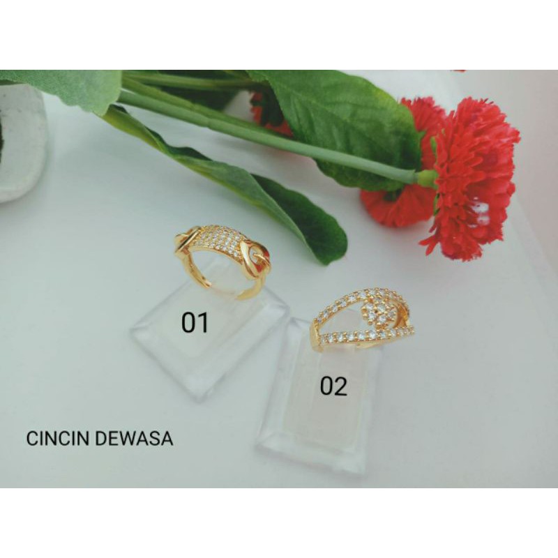 Fourfashion Cincin wanita menawan dan mewah xuping lapis emas S011