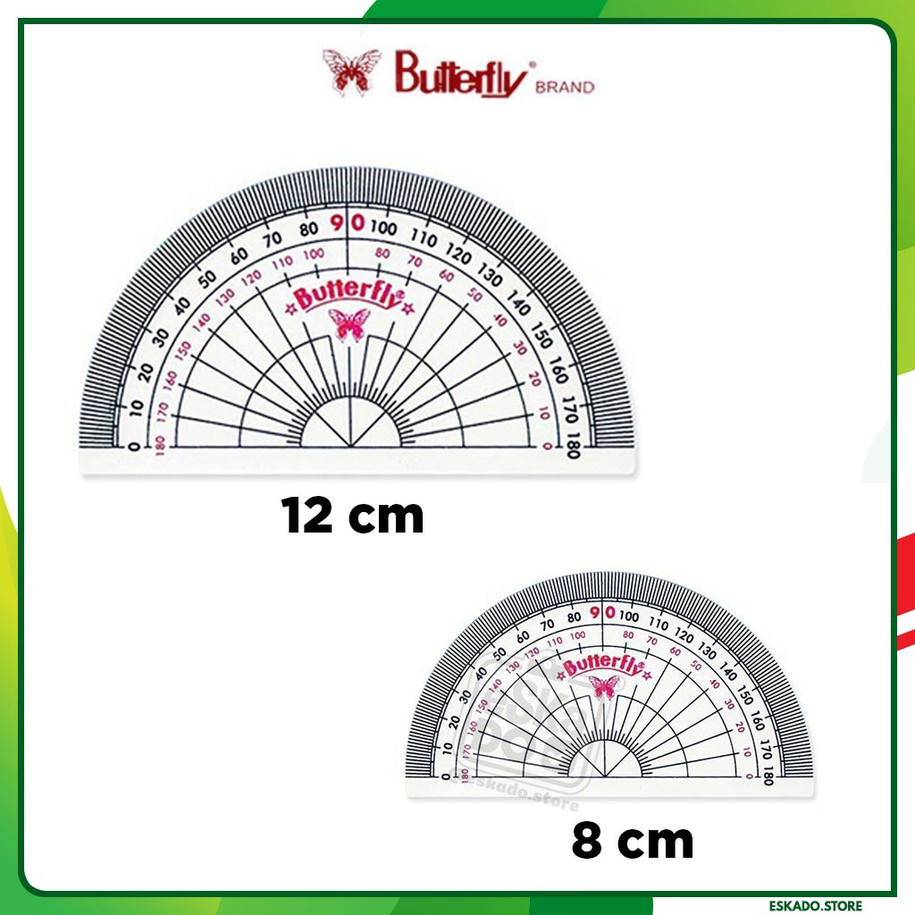 Acrylic Ruler / Penggaris / Butterfly Busur Derajat 180